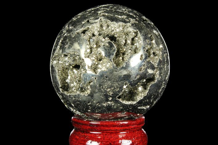 Polished Pyrite Sphere - Peru #97998